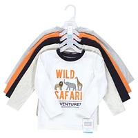 Hudson Baby Boys Long Sleeve T-Shirts, Animal Adventure