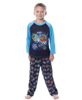 Beyblade Boys Burst Spinner Tops Tossed Print Raglan Sleep Pajama Set