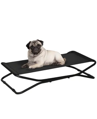 PawHut Elevated Dog Bed with Breathable Fabric, Foldable Pet Cot with Heavy Duty Steel Frame, Portable Cooling Pet Bed Indoor Outdoor Use, for Small M