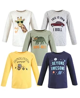 Hudson Baby Boys Long Sleeve T-Shirts, Beyond Awesome