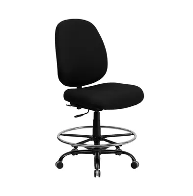 Emma+Oliver Big & Tall 400 Lb. Rated High Back Fabric Ergonomic Drafting Chair With Adjustable Back Height