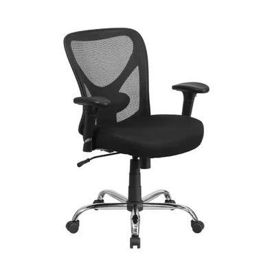 Emma+Oliver Big & Tall 400 Lb. Rated Mesh Swivel Ergonomic Task Office Chair With Height Adjustable Back And Arms