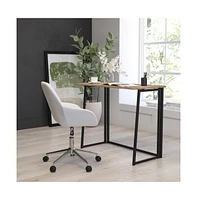 Merrick Lane Oakdale Folding Computer Desk With Wood Grain Finish Top And Folding Metal Legs