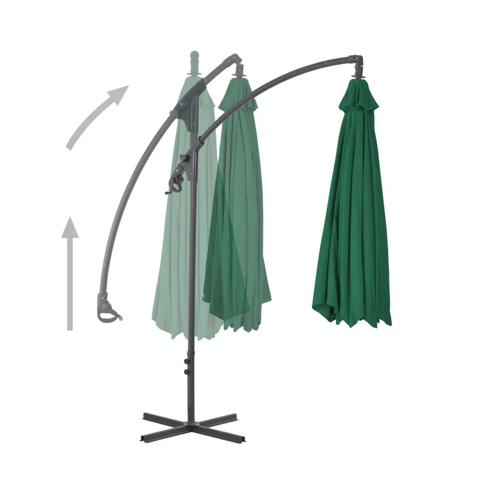 vidaXL Cantilever Umbrella with Steel Pole 118.1" Green