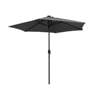 vidaXL Parasol with Led Lights and Aluminum Pole 106.3" Anthracite