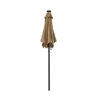 vidaXL Parasol with Led Lights Taupe 78.7"x83.1" Aluminum