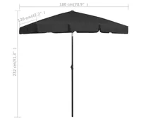 vidaXL Beach Umbrella 70.9"x47.2