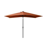 vidaXL Parasol with LEDs and Steel Pole Terracotta 6.6'x9.8'