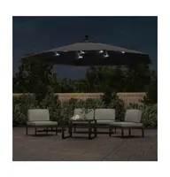 Cantilever Garden Parasol with Led Lights Black 137.8"
