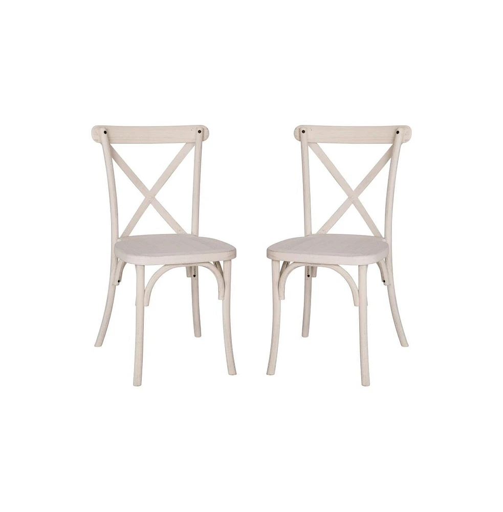 2-Pack Resin X-Back Chair