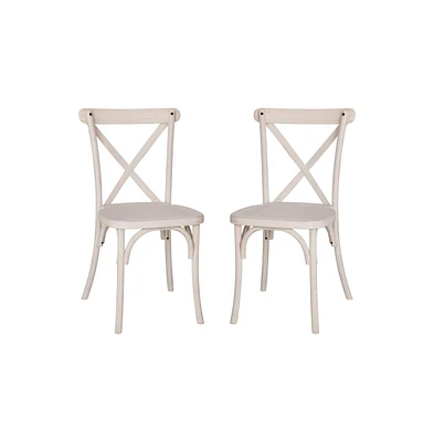 2-Pack Resin X-Back Chair