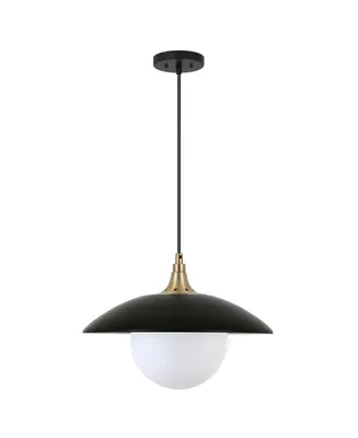Hudson & Canal Alvia 14.5" Wide Pendant with Metal, Glass Shade