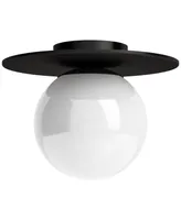 Hudson & Canal Amma 12" Wide Flush Mount with Glass Shade