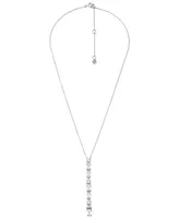 Michael Kors Sterling Silver Mixed Stone Lariat Necklace