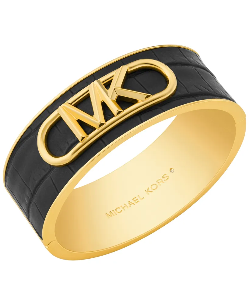 Michael Kors 14K Gold Plated Croc Empire Bangle Bracelet