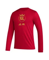 Men's adidas Red Real Salt Lake Icon Aeroready Long Sleeve T-shirt