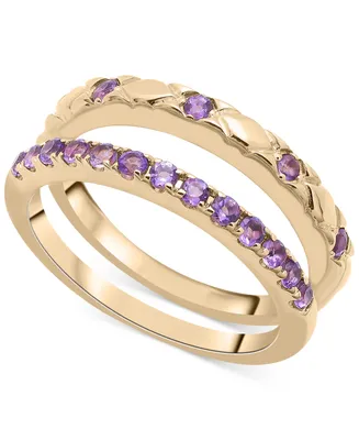 2-Pc. Set Amethyst Stack Rings (1/2 ct. t.w.) in 14k Gold-Plated Sterling Silver