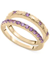 2-Pc. Set Amethyst Stack Rings (1/2 ct. t.w.) in 14k Gold-Plated Sterling Silver