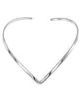 Bling Jewelry Basic Simple Slider V Shape Collar Statement Necklace For Women Silver Sterling Add Your Pendant 3.5MM