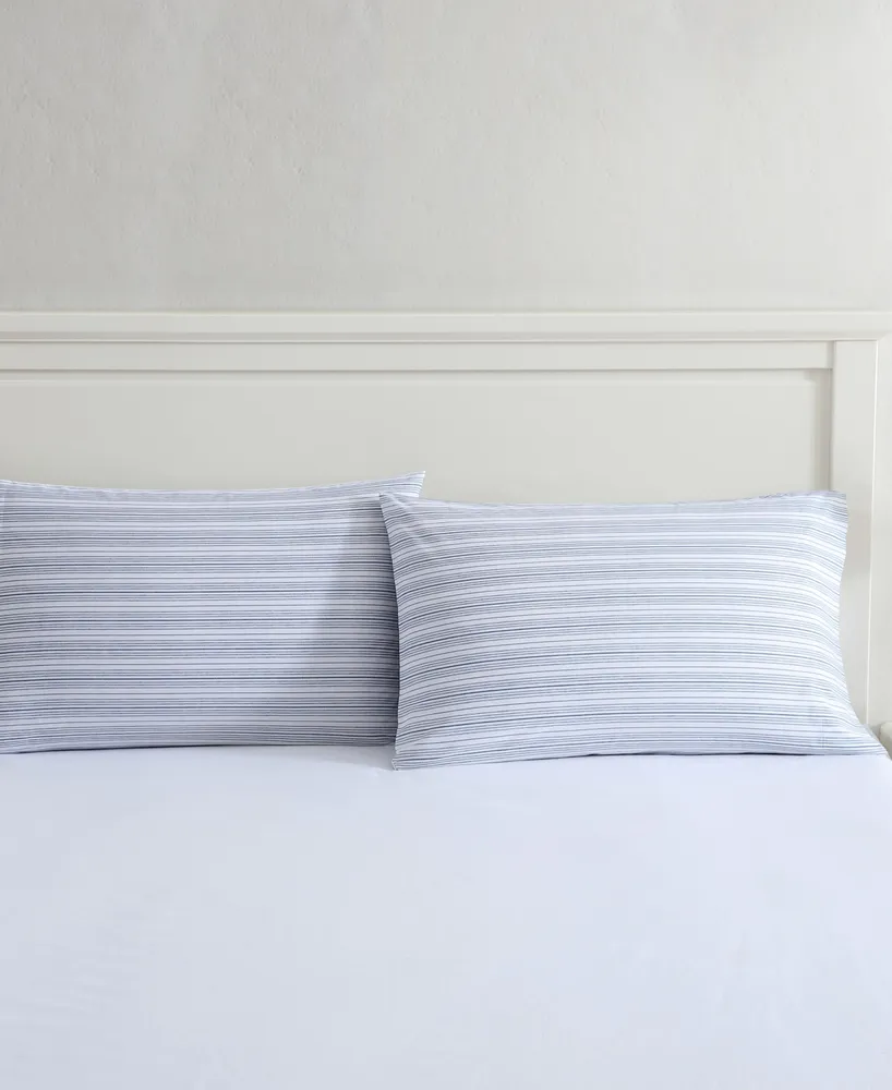 Nautica Beaux Stripe Cotton Percale Standard Pillowcase Pair