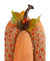 10.5" Orange Autumn Harvest Thanksgiving Tall Pumpkin