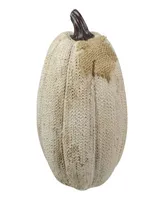 6.25" White Pumpkin Autumn Harvest Thanksgiving Tabletop Decoration