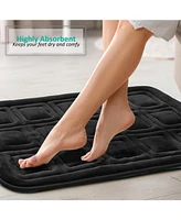Ultra Soft Non-Slip Plush Memory Foam Bath Rug - Large 20"x32" - Waffle Design