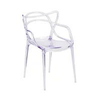 Emma+Oliver Transparent Fluid Style Stacking Side Chair