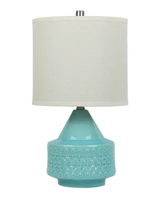 21" Tribal Relief Table Lamp with Designer Shade