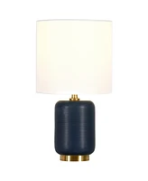 Hudson & Canal Lambert 15" Linen Shade Tall Ceramic Mini Lamp