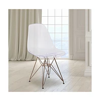 Ghost Chair With Gold Metal Base