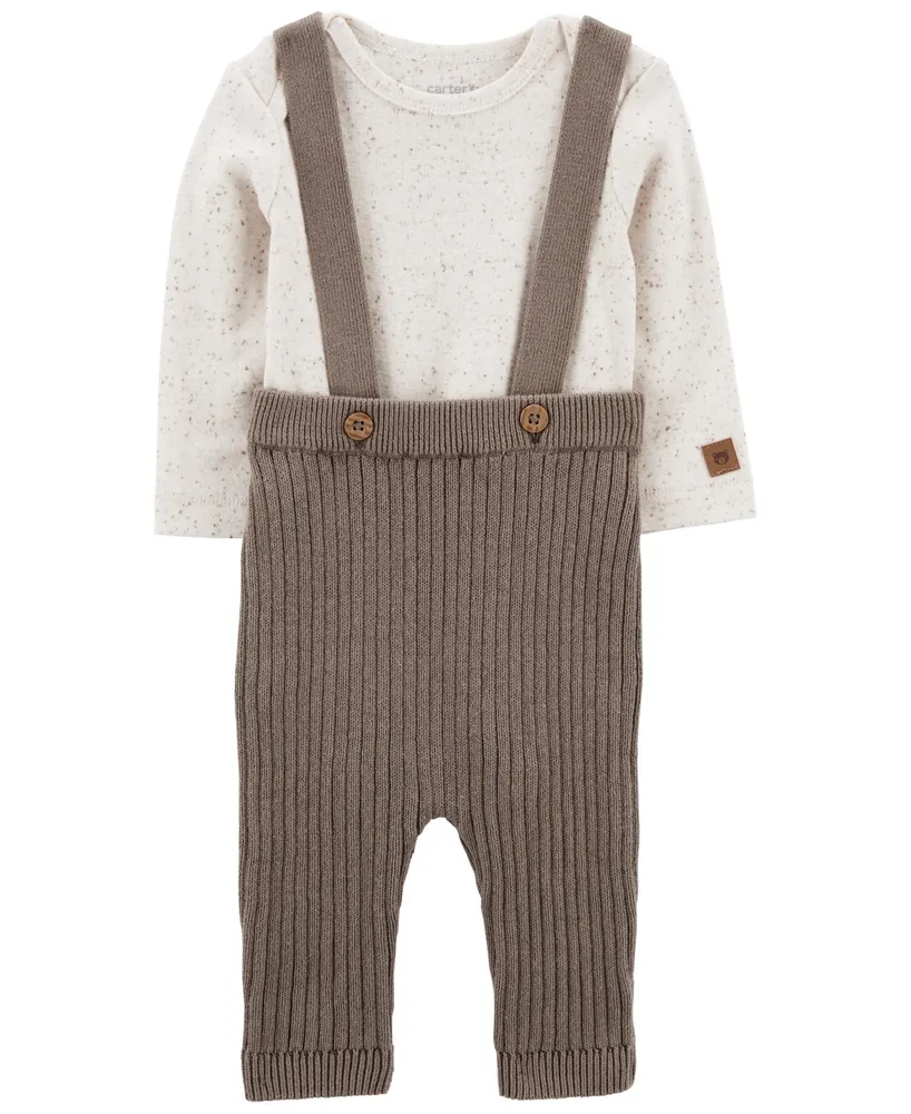 Carter's Baby Boys and Girls Bodysuit Sweater Coveralls, 2 Piece Set