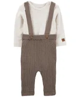 Carter's Baby Boys and Girls Bodysuit Sweater Coveralls, 2 Piece Set