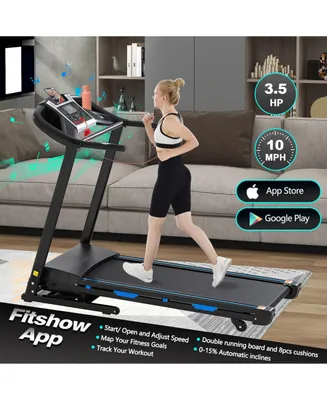 Simplie Fun Treadmills For Home, Electric Treadmill With 15% Automatic Incline, Foldable 3.25HP Workout