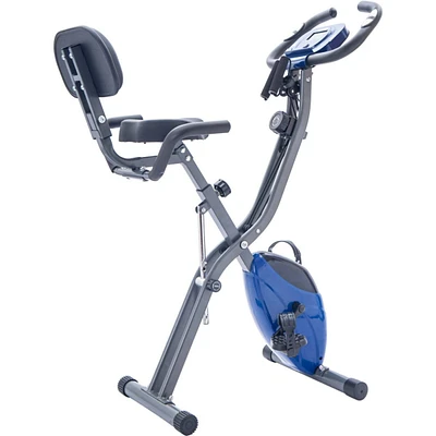 Simplie Fun Folding Exercise Bike, Fitness Upright And Recumbent X-Bike With 10-Level Adjustable Resistance
