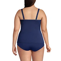 Lands' End Plus Chlorine Resistant Bandeau Tankini Swimsuit Top with Removable Adjustable Straps