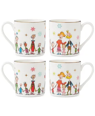 Lenox Merry Grinchmas Porcelain Mugs, Set Of 4