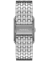 Fossil Men's Carraway Three-Hand Silver-Tone Stainless Steel Watch, 30mm