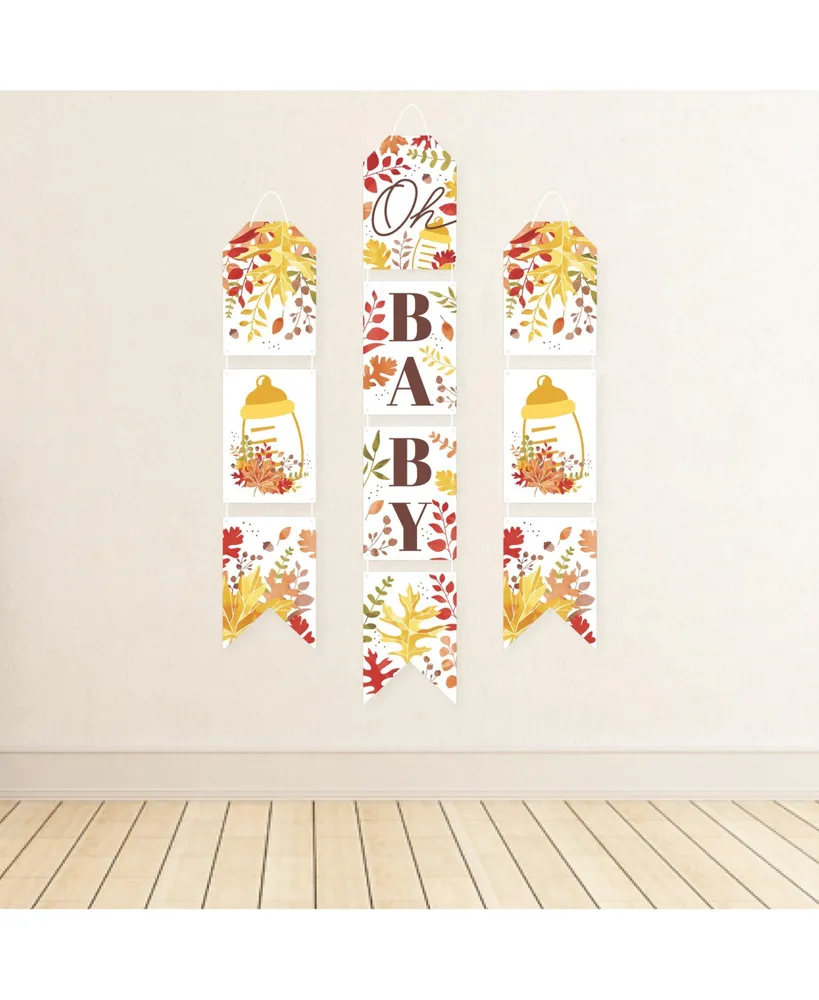 Fall Foliage Baby Hanging Banners Autumn Leaves Baby Shower Indoor Door Decor - Assorted Pre