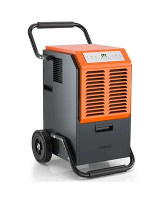 Costway 163 Ppd Portable Commercial Dehumidifier w/Water Tank&Drainage Pipe for Basement
