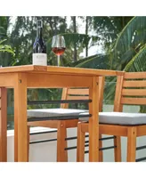 Simplie Fun Gloucester Contemporary Patio Wood Bar Table