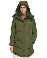 Calvin Klein Women's Faux-Fur-Trim Hooded Puffer Coat, Created for Macy's