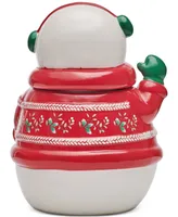 Winterberry Sweater Snowman Cookie Jar