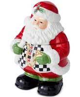 Spode Christmas Tree Black and White Santa Candy Jar