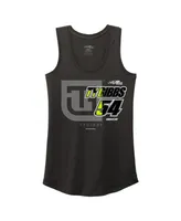 Women's Joe Gibbs Racing Team Collection Heather Black Ty Racer Back Tank Top