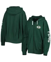 Women's Msx by Michael Strahan Green Green Bay Packers Emerson Lightweight Full-Zip Hoodie