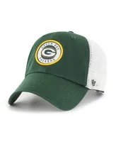 Men's '47 Brand Green, White Green Bay Packers Highline Clean Up Trucker Snapback Hat