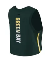 Women's Pro Standard Green Bay Packers Ombre Wordmark Classic Cropped Tank Top