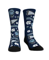 Men's and Women's Rock 'Em Socks North Carolina Tar Heels Smiley Stickers Crew Socks