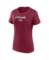 Women's Fanatics Burgundy, Gray Colorado Avalanche Script T-shirt and Shorts Set